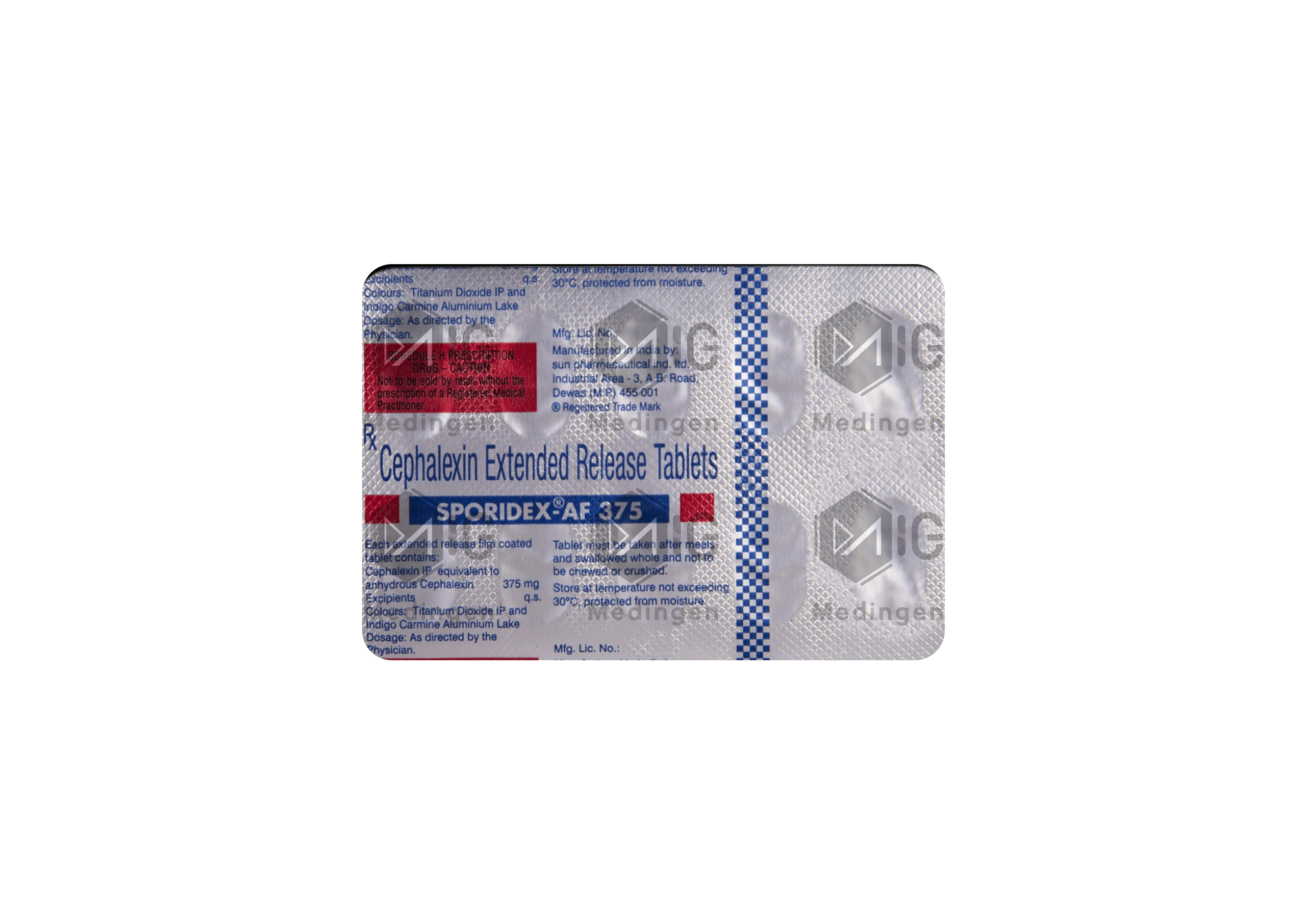 SPORIDEX AF 375MG